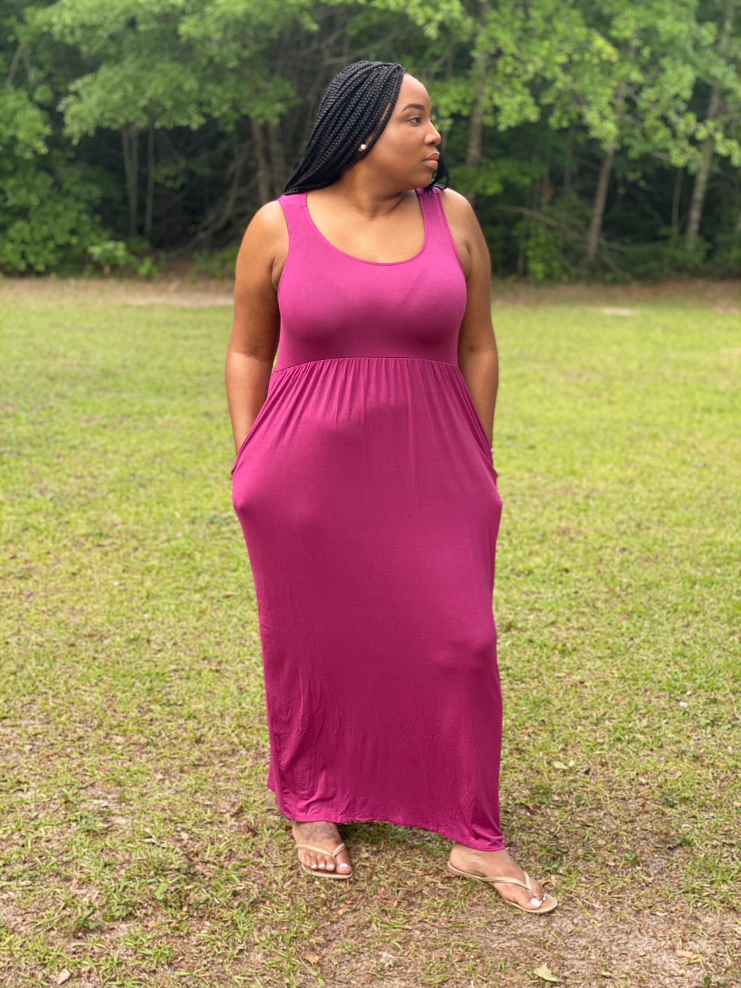 Magenta Purple Sun Dress ( S & M)