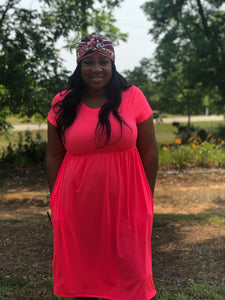 Plus Size Pink Starburst Dress (2xL & 3xL)