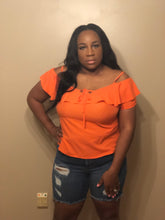 Load image into Gallery viewer, Neon orange popsicles blouse