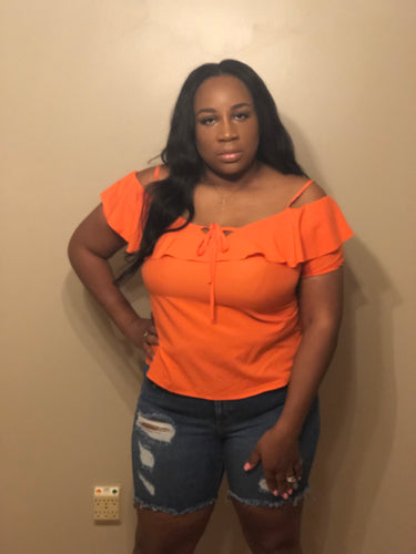 Neon orange popsicles blouse