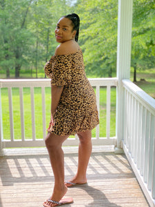 Off the shoulder Leopard Dress (S & M)