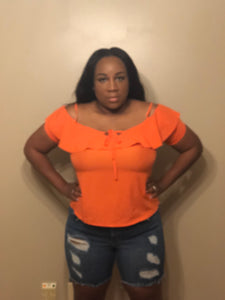 Neon orange popsicles blouse