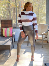 Load image into Gallery viewer, Chocolate Faux Leather Legging (S)