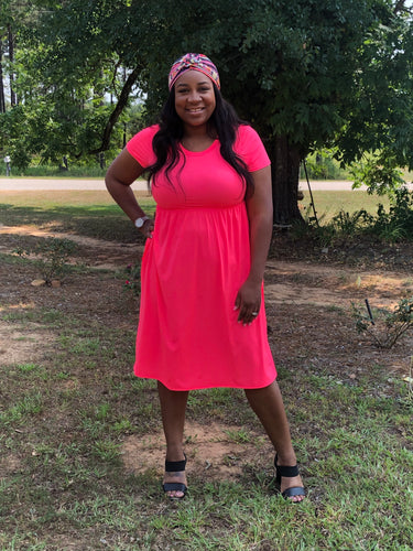 Plus Size Pink Starburst Dress (2xL & 3xL)