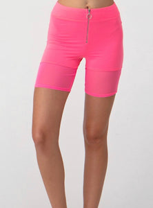 Neon Pink Sheer Bikers ( S & M)