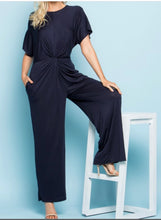 Load image into Gallery viewer, Navy Twist Romper (M &amp; L)